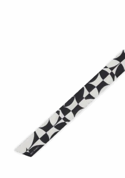 Silky Ribbon Logo Print - Black/Crema