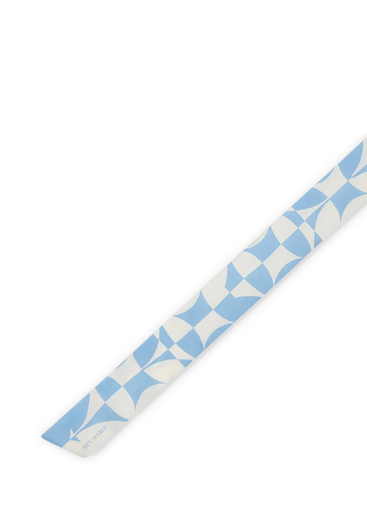 Silky Ribbon Logo Print - Blue/Crema