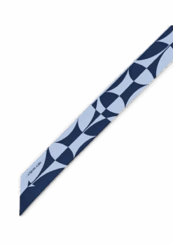 Silky Ribbon Logo Print - Blue/Dark Blue