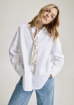 Silky Ribbon Logo Print - Crema/Greige